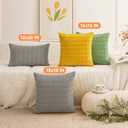 QUORGVES Throw Pillow Covers 18x18 Inch Set of 2 Decorative Farmhouse Rustic Boho Pillows for Sofa Bed Couch Living Room Corduroy Light Grey