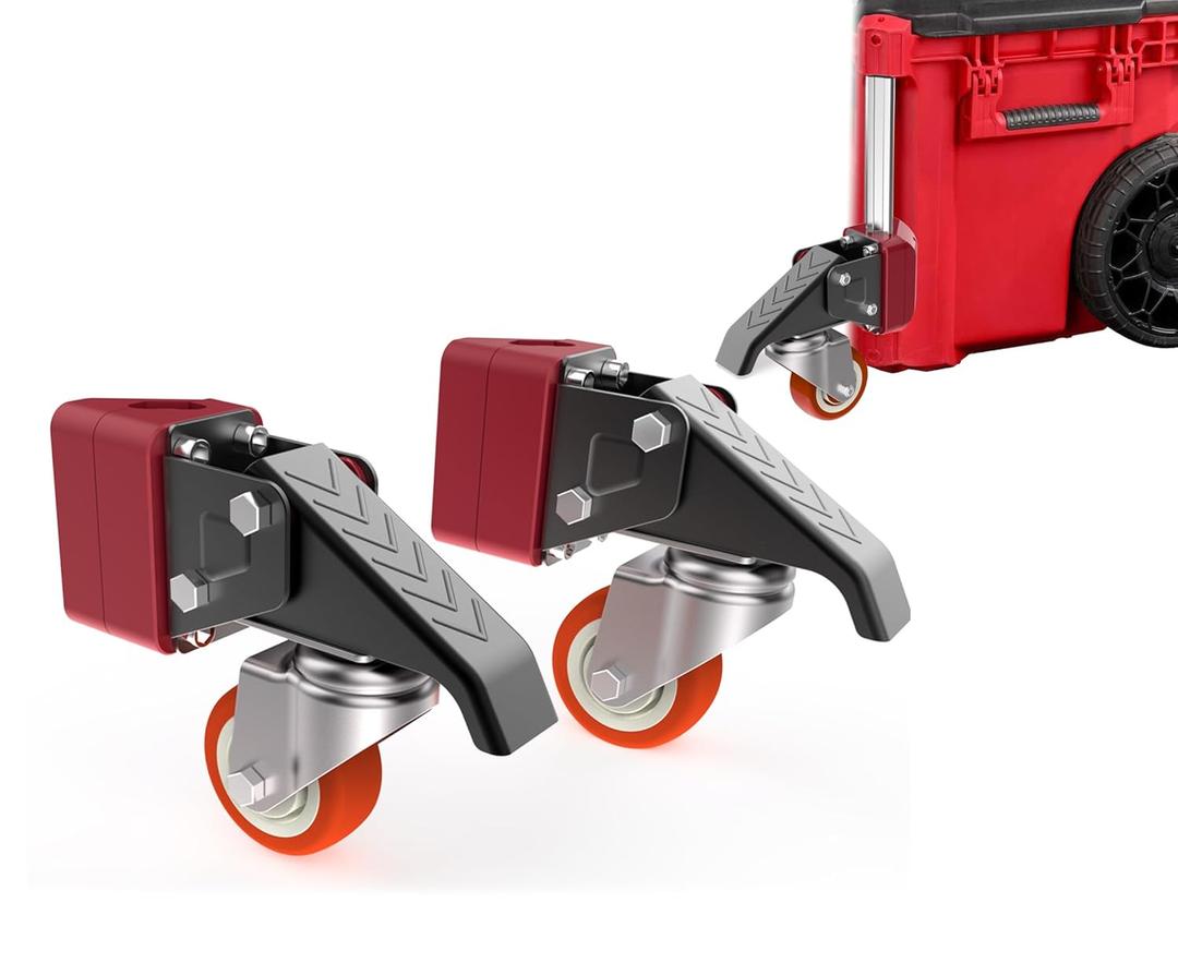 Front Wheels Upgrade Kit for Milwaukee Packout System - Easy Rolling Dolly Conversion.Accessories for Milwaukee Packout Rolling Tool Box.