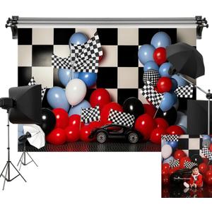 Kate Race Boy Birthday Background Balloons Party Decoration Cake Smash Seamless Photography Backdrop 7x5ft