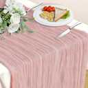 Pink Table Runner, 10Ft 120in Cheesecloth Table Runner, Gauze Rustic Cheese Cloth Table Runners for Wedding, Party, Baby & Bridal Shower, Boho Table Runners for Christmas Thanksgiving Halloween Easter
