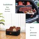 Lealchum Dog Car Seat for Medium/Large Dogs,2 Clip-On Safety Leashs for 2 Small Dogs,Removable and Washable Comfy Pet Car Seat,Easy to Install and Clean (Beige, Large)
