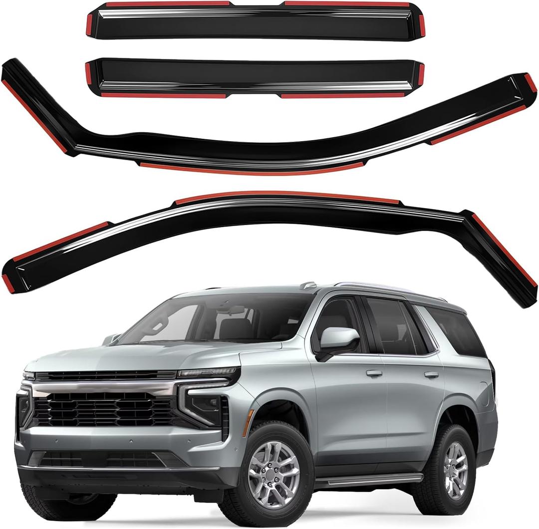 AUXKO in-Channel Rain Guards for Tahoe & GMC Yukon 2021-2026, Easy-to-Install Rain Guards for Car Window, Vent Visors Accessories Side Window Wind Deflectors & Visors