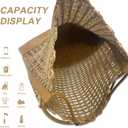 Woven Straw Tote Bag for Women, Large Capacity Beach Handbag with Leather Trim, Stylish Summer Shoulder Bag