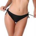 Bikini Bottom Tie Side Swim Bottom Swimsuit (Small, Black)