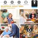 3 x Pafusen 3 Pack Adult Bibs for Men Elderly Seniors, Feeding Bibs for Adults Senior Citizens with Crumb Catcher, Gag Gifts for Men/Dad