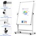 Rolling Whiteboard on Wheels, Double-Sided Magnetic Dry Erase Board with Stand, Mobile White Board for Office, Classroom, Home (32" x 48")