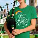 GONOSEED 6Size Shirt+Earrings St Patricks Day Shirt Women St Patricks Day Outfits for Women Shamrock Earrings Accessories (Large)