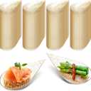 Tessco 200 Pcs 4" Tear Drop Appetizer Spoons Mini Appetizer Plates Reusable Tasting Spoons Plates Catering Supplies Disposable for Serving Small Desserts Cakes Bowls(Clear with Gold Glitter)