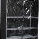 Macoda Storage Shelf Cover, 5 Shelves, Polyvinyl Chloride, Minimalist, Fits Racks 19''D x 48''W x 72''H, Water Resistant, Wind Straps, See Through