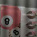 Trendy Pink Leopard Bow Canvas Wall Art Set of 3 Funky Cherry Lucky 8 Ball Posters Prints Cute Coquette Preppy Room Aesthetic Wall Decor Pictures for Girls Bedroom Apartment Dorm 16x24in, 24L" x 16W"canvas