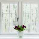 NINETREX Window Privacy Film Frosted Glass Window Film Sticker Decorative Coverings Non-Adhesive Heat Anti-UV for Home Office Living Room,Stripe Patterns，17.5 x 78.7Inches