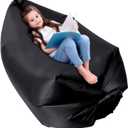 King Mills Inflatable Couch, Anti Leakage Inflatable Couch for Camping, Ideal as Portable Air Couch, Inflatable Chair for Kids, Inflatable Beach Chair for Kids and Teens, Black