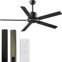 BECLOG Ceiling Fans With Remote 42 Inch Black Ceiling Fan No Light 6 Speeds Reversible Timing Noiseless Modern Ceiling Fan Without Lights For Bedroom Kitchen Indoor Outdoor (Black)