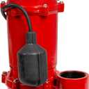 Red Lion RL-WC50TA 115 Volt, 1/2 HP, 5600 GPH Cast Iron Sewage Pump with Tethered Switch and 10-Ft. Cord, Red, 14942748