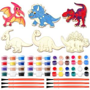24 Pack Valentine's Day Cards for Kids with Dinosaur Painting Kit for School Classroom Valentine's Gift Exchange, Kids Valentines Exchange Gifts ideas Preschool Valentine Gifts favors