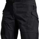 Mens Hiking Cargo Shorts Casual Tactical Waterproof Shorts for Work Golf Fishing with 6 Pockets (X-Large, Black)