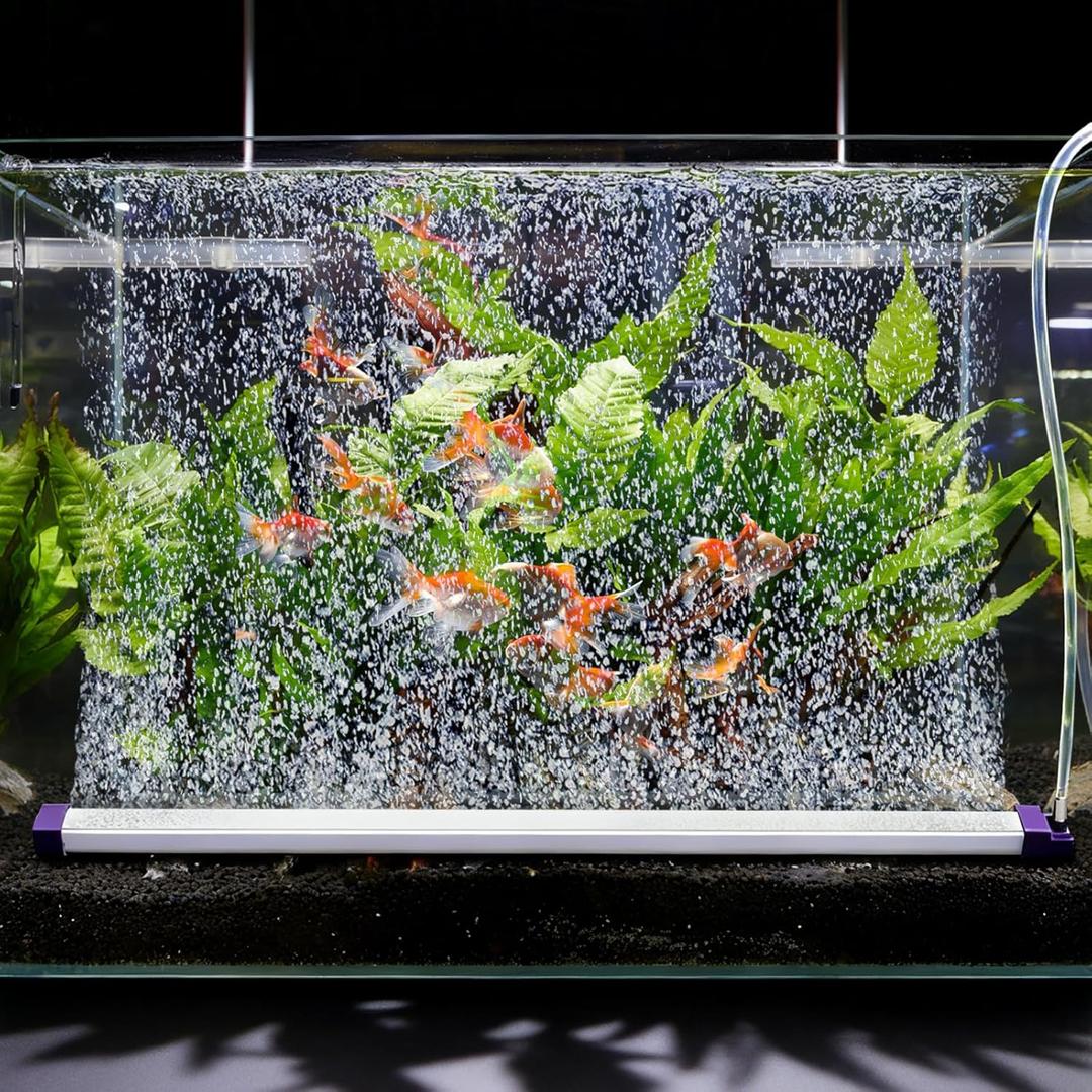 Fish Tank Bubbler Decorations Aquarium Bubble Wall Quiet Oxygen Diffuser Adjustable air Bubble Volume Air Stones Aquariums Kit for Freshwater & Saltwater Bubbler Decorations(15.8inch)