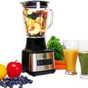 Total Chef Countertop Blender  Electric Mixer for Smoothies, Ice Crush & Pulse Function, Heavy Duty Glass Pitcher licuadora With 6 Speed, Kitchen Appliance, Dishwasher-Safe Jar, Black