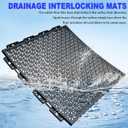 16 PCS Modular Interlocking Cushion Interlocking Floor Tiles with Hole Drainage Mat 10" x 10" Non Slip Pool Deck Mat Outdoor for Drain Deck Pool Patio Shower Kitchen Balcony (Black)
