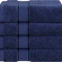 Amazon Basics Cotton Washcloths for Face, Soft, Absorbent, 6 Pack, Navy Blue, 12,5" x"13.5Inch