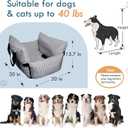 Dog Car Seat for Small/Medium Dogs Under 40 lbs - Elevated Pet Seat with Safety Belt, Non-Slip Base, and Storage Pockets for Car Travel,Navy