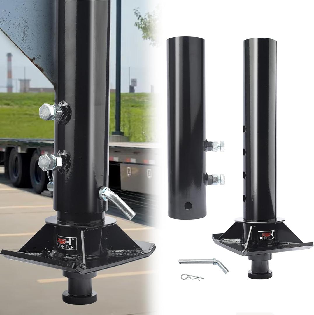 Fifth Wheel to Gooseneck Adapter with Reinforced Structure, Includes an Outer Tube, Fit for Trailer,Tractor, Semi-Tractor Campers,4" Round Tube, 2" Kingpin,Gooseneck Adapter Attaches to 5th Wheel