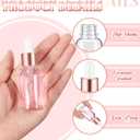 Didaey 100 Pcs Mini Glass Oil Dropper Bottle Bulk, Clear Essential Small Empty Bottles Sample Containers Perfume Liquid Vials with Cap for Traveling (15 ml,Rose Gold)