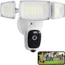 Olafus Floodlight Camera Outdoor  2K QHD Security Cam with Motion-Activated Flood Lights, Custom Detection Zones, Color Night Vision, 2-Way Talk & 55W Dimmable Lighting White