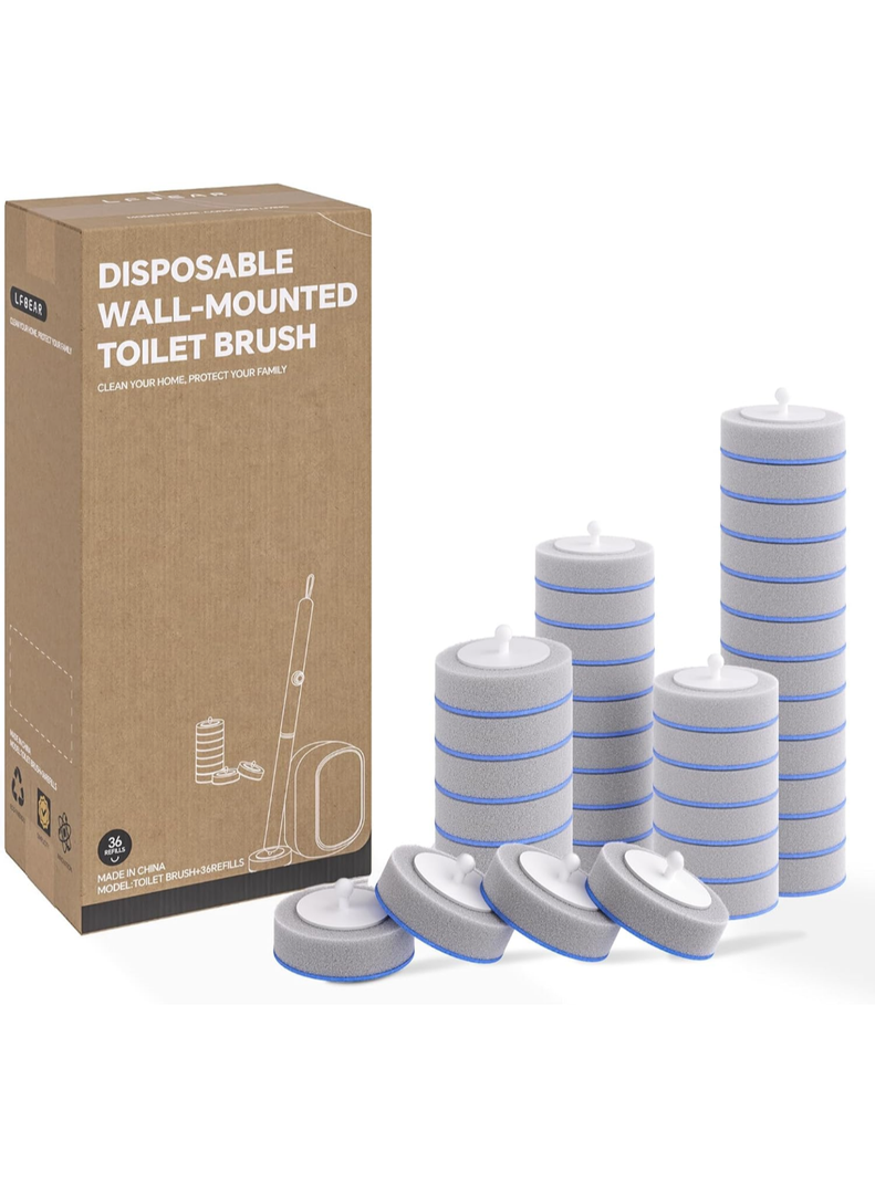 Disposable Toilet Cleaning System - Toilet Wand Kit with 36 High-Performance Refills, Wall Mounted Brush and Holder for Deep Cleaning Bathroom 