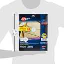 Avery Matte White Round Labels, Sure Feed Technology, Permanent Adhesive, 1-1/2", 400 Labels (8293)