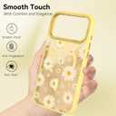 DOMAVER for iPhone 17 Pro Max Case, Magnetic Phone Case for iPhone 17 Pro Max [Compatible with MagSafe] Slim Fit Flowers Floral Design Shockproof Protective Bumper Women Girls Cover, Daisy-Yellow