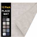 homing Faux Leather Heat Resistant Placemats 12 Packs, Waterproof Wipeable Dining Easter PU Place Mats for Indoor & Outdoor, Easy to Clean, Beige (11.8" x 17", Rectangular 12PCs)