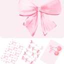 Honoson 16 Pcs Credit Card Skin Cover Set Debit Card Stickers Elegant Waterproof PVC ID Cover Anti-wrinkling for Transportation Fun Gift Idea(Bow,Pink)