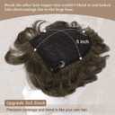 RUWISS Short Hair Toppers for Women Real Human Hair, 5x5.5 Base Pixie Cut with Bangs, Clip-In Curly Hair Pieces for Women with Thinning Hair, Brown
