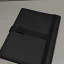 YOTINO Sheet Music Folder, 3 Ring Choral Muisc Folder,13"x10.2" PU Leather Music Binder Black with Elastic Band and Handle Fits Letter, Size 8.5 x 11 inch