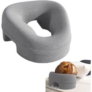 UTJZIB Face Down Pillow for Massage - Headrest Face Pillow for Bed, Stomach Sleeping, Prone Sleepers, Post-Eye Surgery Recovery, and Beach Tanning (Grey)