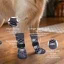 EXPAWLORER Dog Socks to Prevent Licking Paws,Dog Shoes for Hot Pavement,4 Pcs Double Sided Anti Slip Dog Socks with Grippers,Dog Booties for Small Medium Large Senior Dogs,British Style,Black L