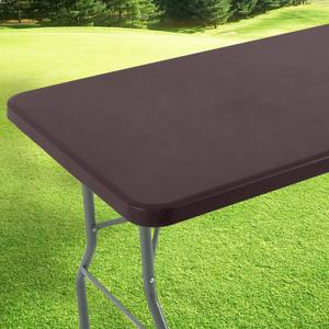 LURKA Rectangle PU Leather Table Cover/Tablecloth with Elastic Fitted Edge  Waterproof, Oil-Proof, Scratch-Resistant, Wipeable Protector for Dining, Kitchen, Outdoor Picnic, Party (Coffee, 6FT) (72" x 30" (Rectangular))