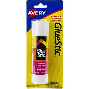 Avery Glue Stic - Washable, Non-Toxic Glue Sticks for Classroom, Crafting, and Office Use, 1.27 oz., 1 Stick, White (00191) and Avery Glue Stick White, Washable, Nontoxic, 0.26 oz. Permanent Glue Stic, 3pk (00164)