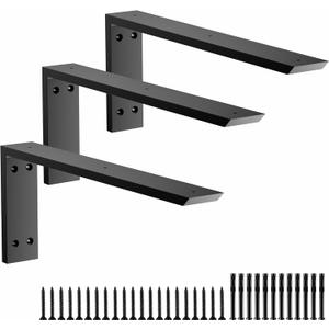 Premium Heavy Duty Countertop Brackets 20 inch 3 Pack (2/5" Thick),Granite Countertop Support 20" x 8" x 2 1/2",Shelf L Bracket Metal Corbels Suitable for Quartz,Wood,Concrete and Laminate Countertops