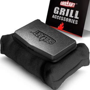 GRILLART Grill Brush Bristle Free, Replaceable BBQ Cleaning Pad (No Handle), Safe Replacement Cleaning Pad/Head for Cast Iron/Stainless Steel Grates - Dark Black