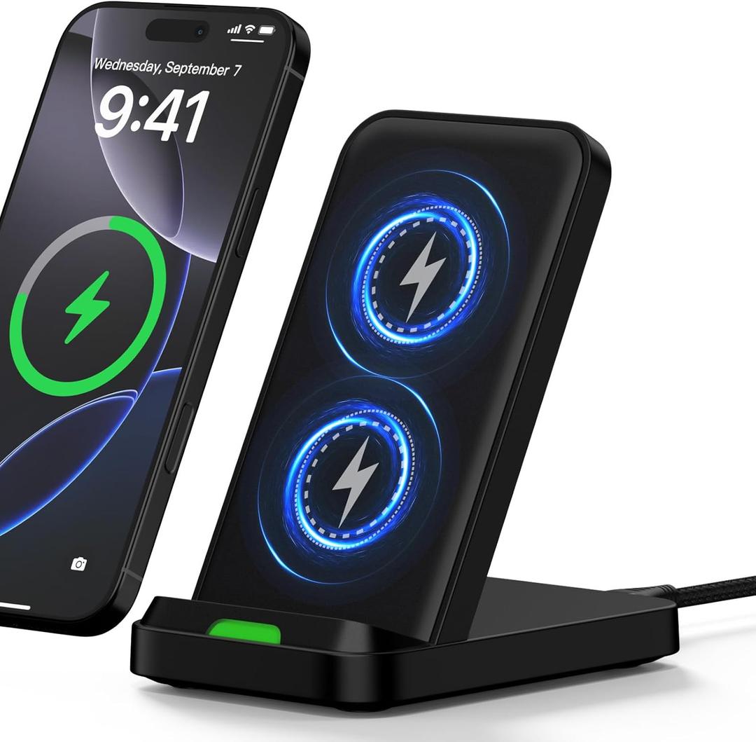 Samsung Wireless Charger Fast Charging Stand Desk Phone Station for Android Samsung Galaxy S26 Ultra/S25/S24/S23/S22/S21,15W Fast Wireless Charger Pad for Motorola Edge 2025/G Stylus 5G/G Power 2025 (Black)