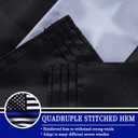 AZCOVER Embroidered Stars Thin Blue Line Flag, 3x5 FT Police Flags for Outdoor, Heavy Duty Back The Blue Banner Lives Matter with 2 Brass Grommets All Weather Lasting