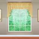 2 x Today's Curtain, Silhouette Stripe Sheer Swag 38", Gold, 60" W x 38" L