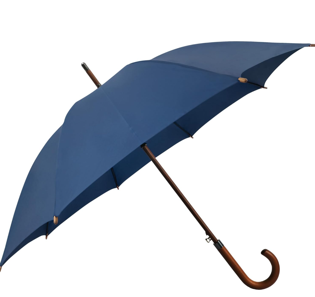 SoulRain 48" Arc Classic Wood Handle Umbrella Auto Open Windproof clear Unbreakable Stick Rain Umbrella