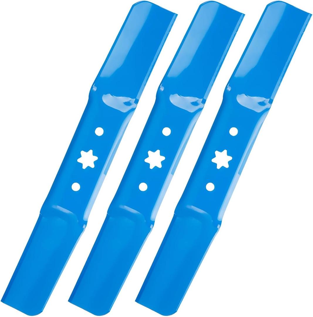 742-05052A 942-05052A Lawn Mower Blades 50 inch Deck for Troy Bilt MTD Cub Cadet XT1 LT50 ZT1 50 RZT 50 ZT2 50 High-Lift Blades for 942-05052 XT1 XT2 Enduro GT50 LX50 S50, 6 Point Star, 3 Pack (Blue)