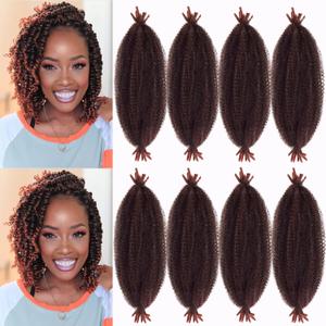 Springy Afro Twist Braiding Hair for Soft Locs, Pre-Separated Marley Hair for Faux Locs, Marley Twist Braiding Hair Afro Twist Crochet Hair For Black Women (16Inch, T350)