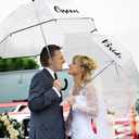2 Clear Wedding Umbrellas, Large Bubble Wedding Umbrella for Bride and Groom with J Hook Handle Lightweight Bridal Umbrellas for Weddings Rain Outdoor Ceremony