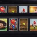 Trading Card Display Frame for 5 Standard Cards, 2 Pack, UV Protection, Black Pasted Double Mats, Sports Card Collector Wall Display, Holder for Baseball Basketball Football Hockey Standard Card