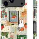 MERRO for iPhone 17 Pro Case - Wireless Charging Compatible - Dual-Layer Hard Shell & Silicone Cover - Protective Phone Case with Cute Wildflower Designs for Women - Cute Collage